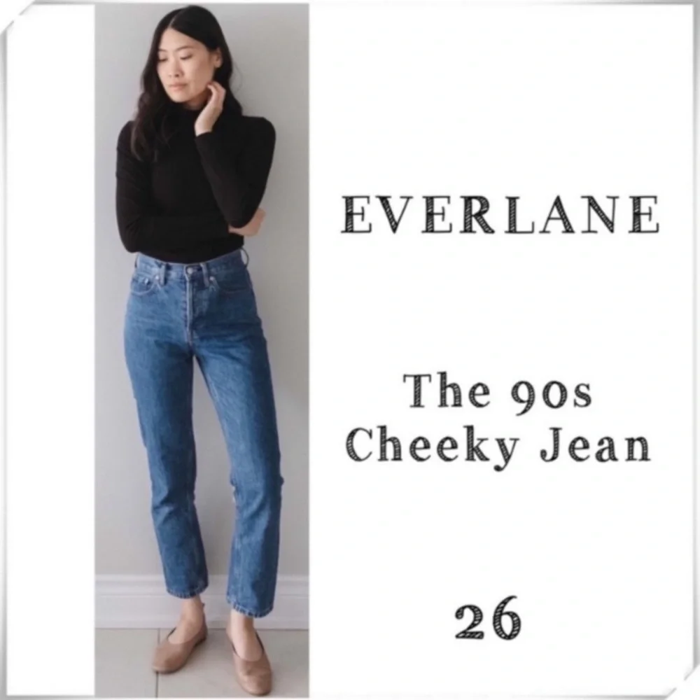 Everlane The 90's Cheeky Jean Organic Cotton High Rise Jeans Medium Washed Sz 26